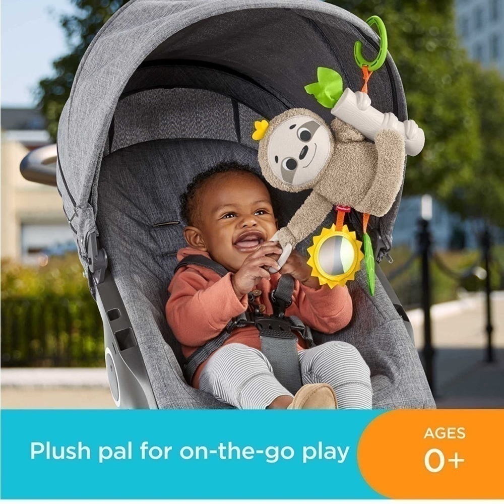 FISHER Price Sloth Toy for stroller teething vibrate mirror - Picture 2 of 5